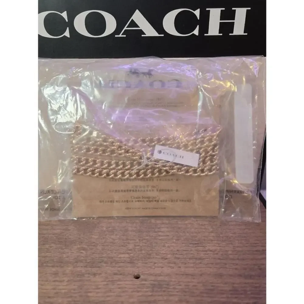 NWT Coach Gold 46" Shoulder Crossbody Curb Bag Chain/Strap